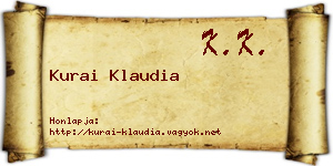 Kurai Klaudia névjegykártya