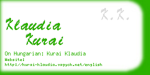 klaudia kurai business card